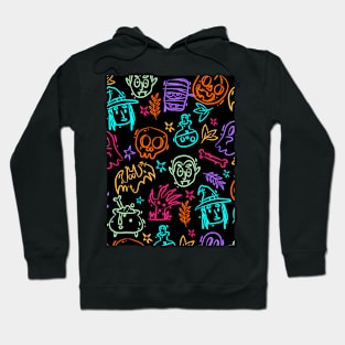 Neon Halloween Pattern Hoodie